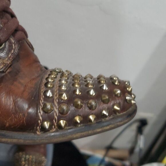 Steve Madden Tarnney Studded Brown Boots Made in Mexico Size 7 - Picture 4 of 15